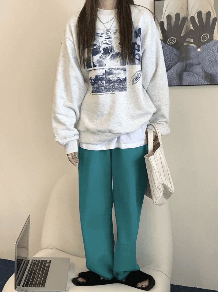 Levoire | Impression De Paysage Sweatshirt Crew