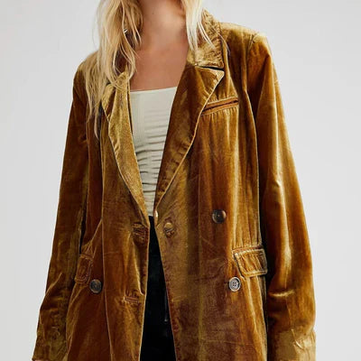 Levoire | Manteau décontracté à manches longues avec boutons Orange