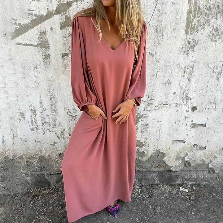 Levoire | Langes Boho Robe Avec Poches Rosa