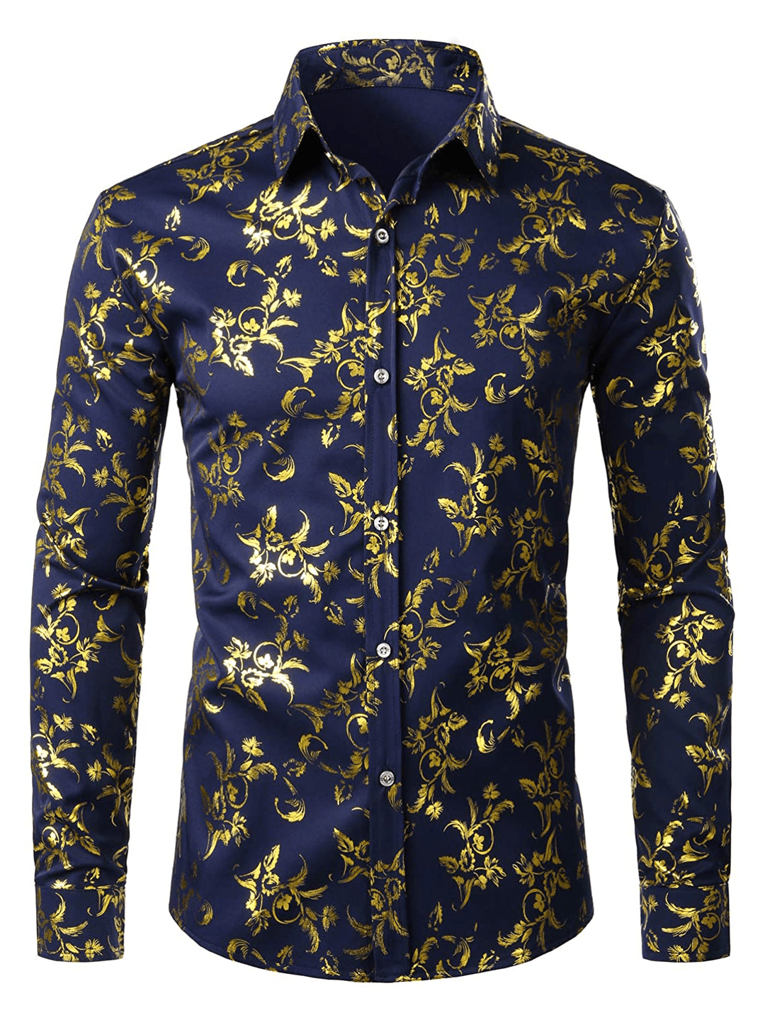 Levoire | Chemise Décontractée Manches Longues Homme Bleu