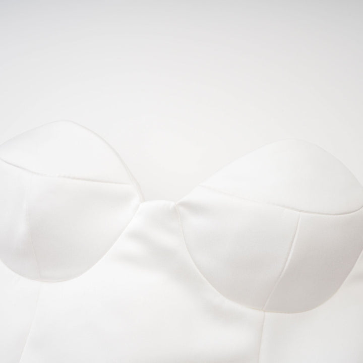Levoire | Robe Mini Bustier Off-Shoulder Blanche