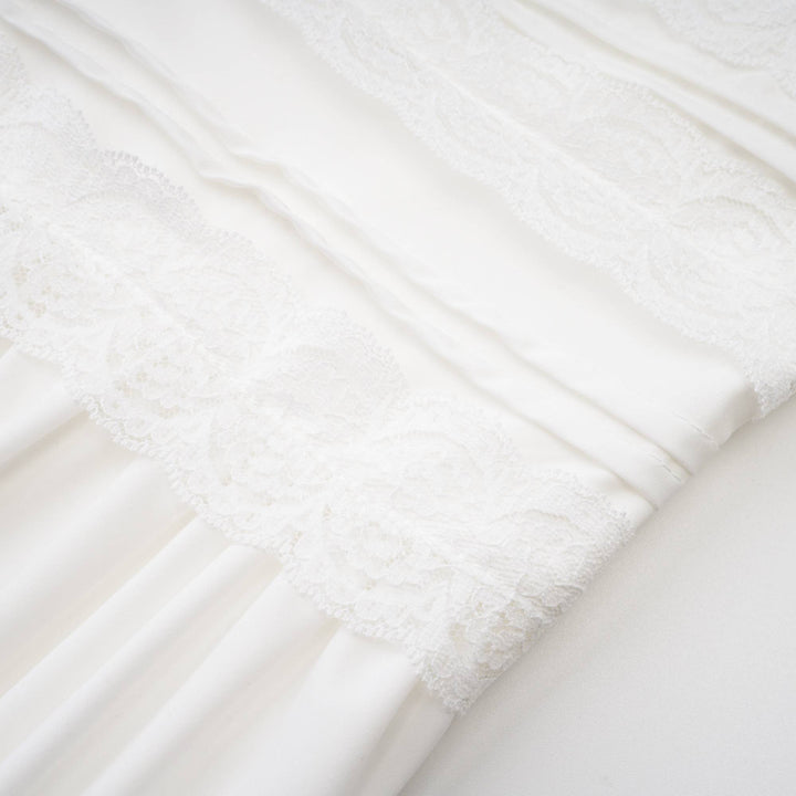 Levoire | Robe À Bretelles En Dentelle Plissée Blanche