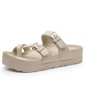 Levoire | Sandales Confortables Semelle Épaisse Khaki