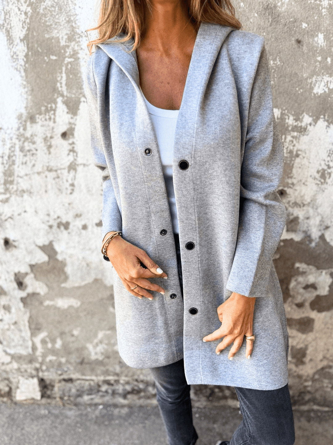 Levoire | Veste Cuir Femme Imperméable Élégante Gris