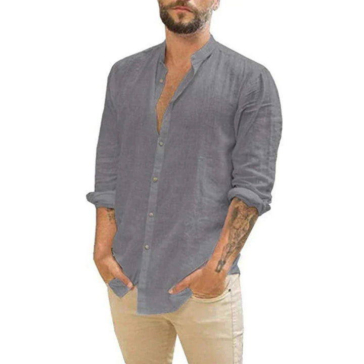 Levoire | Chemise En Lin Élégante Pour Hommes Légère, Respirante & Idéale Pour Les Jours Chauds Gris
