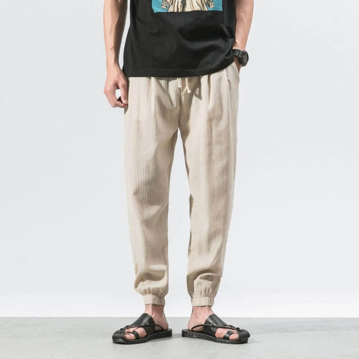 Levoire | Pantalon Pour Homme Léger En Coton Et Lin Doux, Respirant Et Élégant