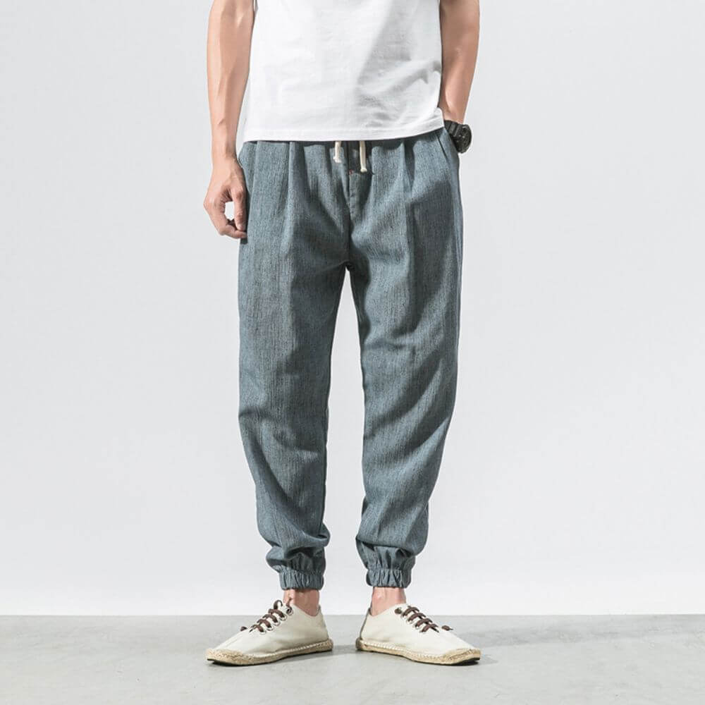 Levoire | Pantalon Pour Homme Léger En Coton Et Lin Doux, Respirant Et Élégant