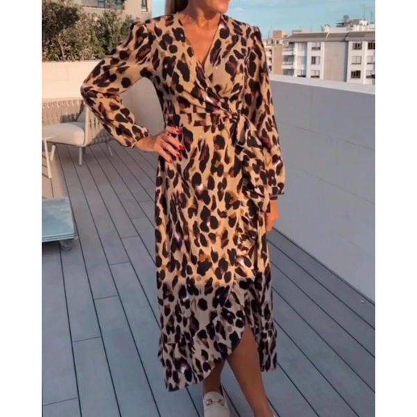 Levoire | Robe à col en V brun