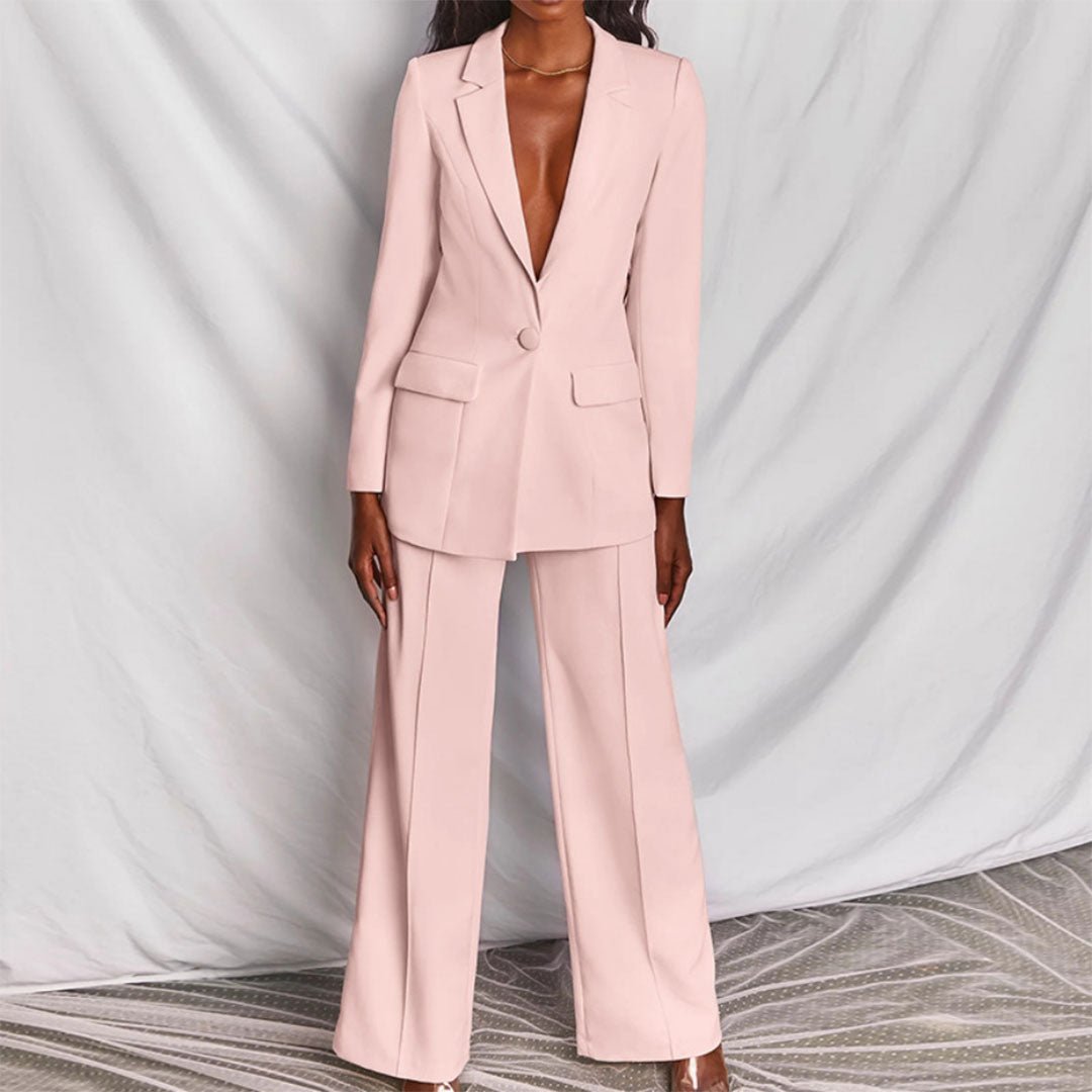 Levoire | Élégant Blazer & Costume Pantalon Rose pâle