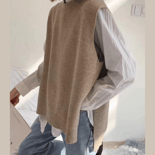 Levoire | Pull sans manches en tricot élégant dames cardigan