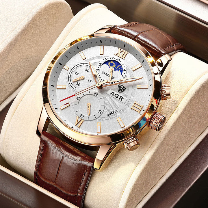 Levoire | De Luxe En Cuir Avec Mouvement À Quartz Or Blanc