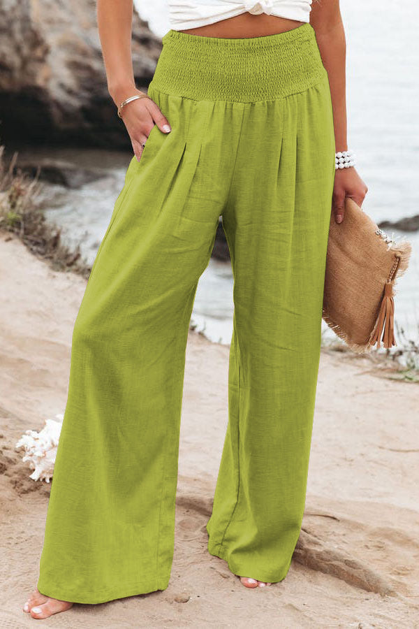 Levoire | Trendy Wide Leg Pants For A Casual Style Vert clair