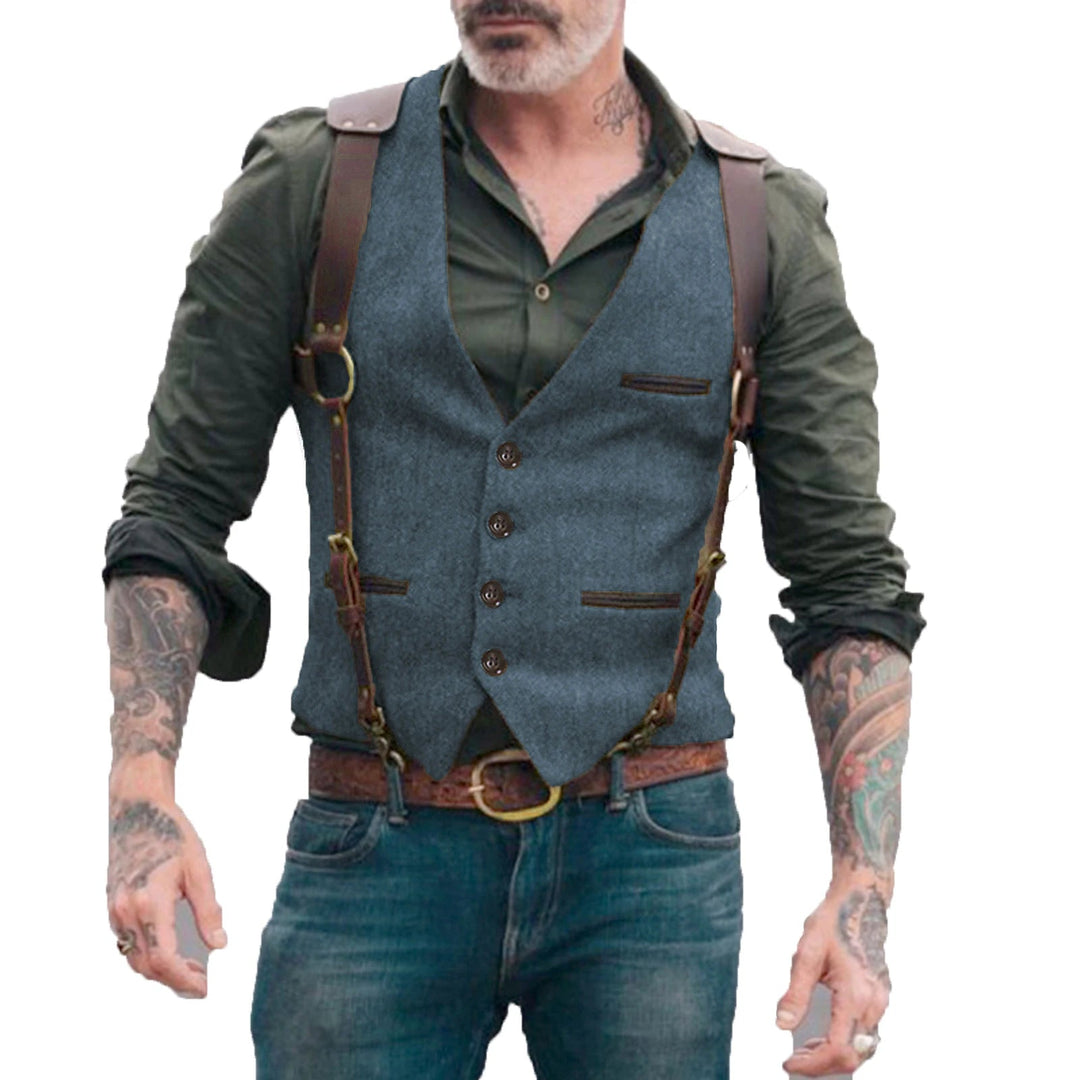 Levoire | Gilet pour hommes motif hallowristi Bleu clair