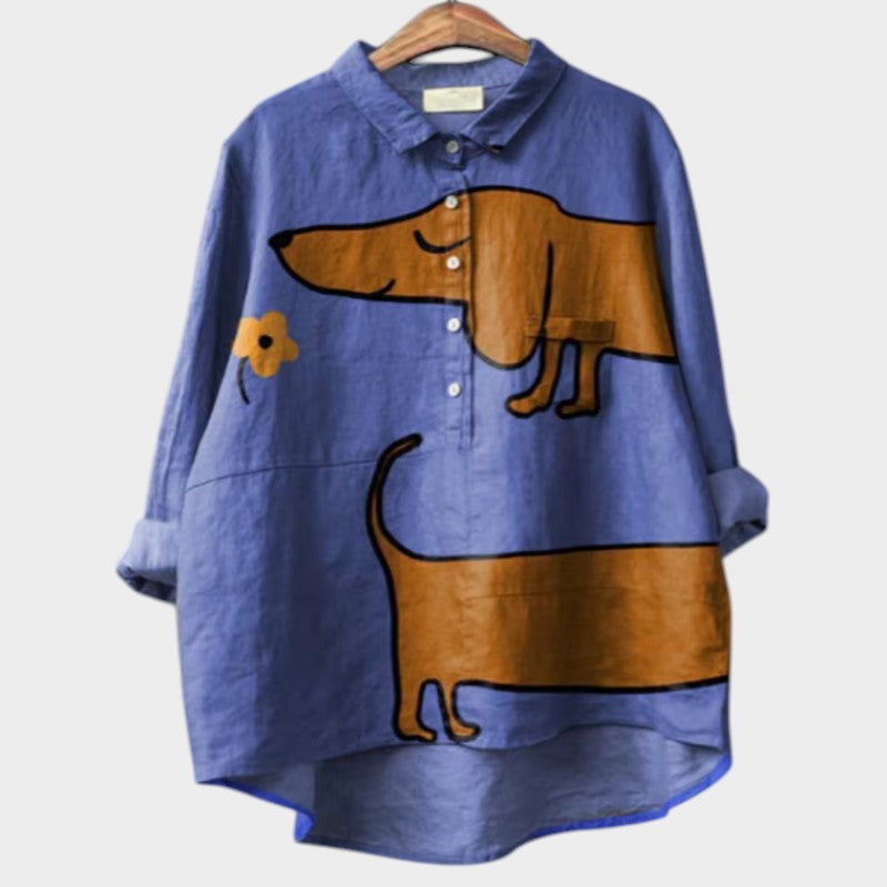 Levoire | Blouse Féminine À Manches Longues Chien 1