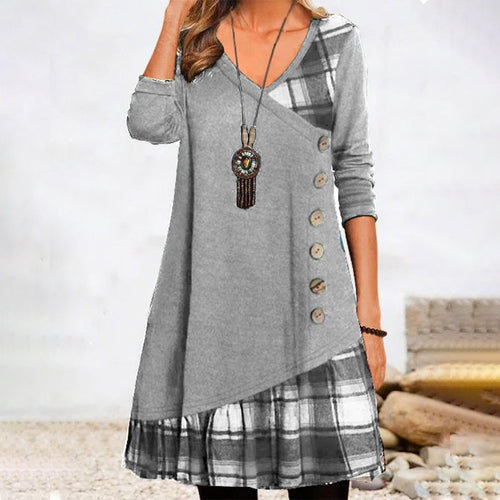 Levoire | Robe À Manches Longues À Carreaux Pour Femmes Classique, Confortable Et Polyvalente