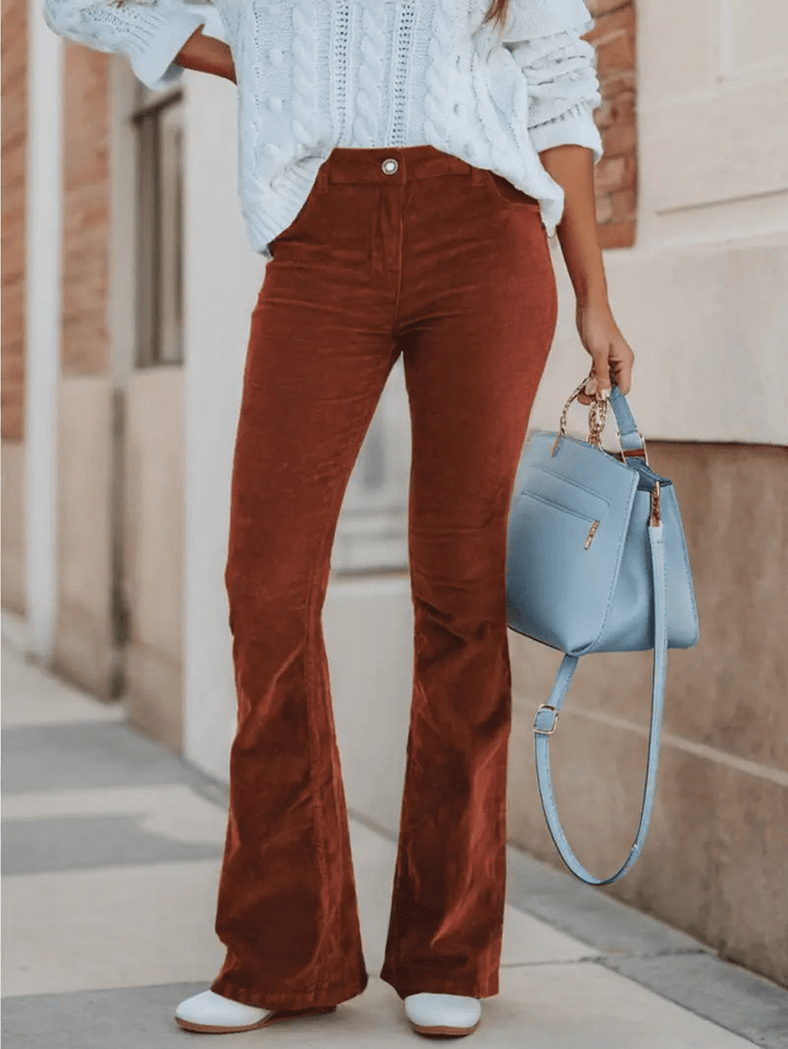 Levoire | Pantalon Décontracté Velours Côtelé Braun