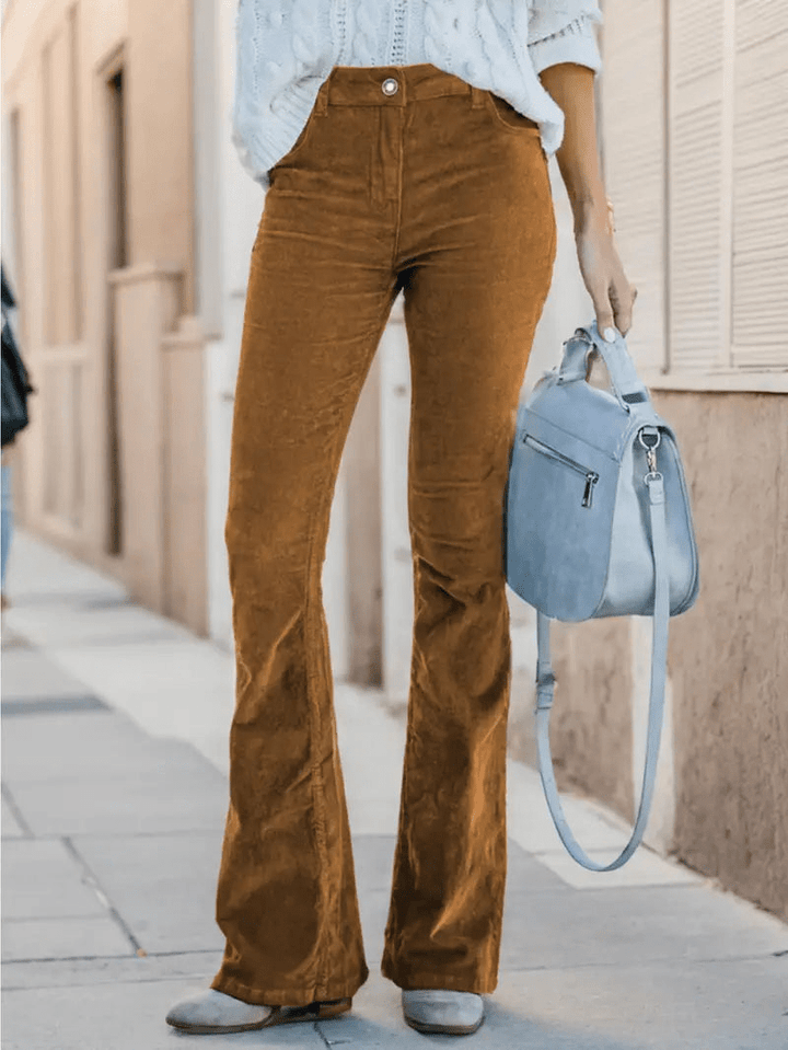 Levoire | Pantalon Décontracté Velours Côtelé Kaki