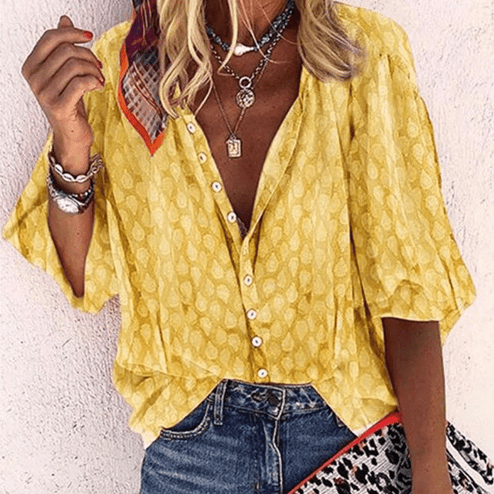 Levoire | Élégante blouse pour femmes Apparence chic et confort pour le printemps/été Jaune