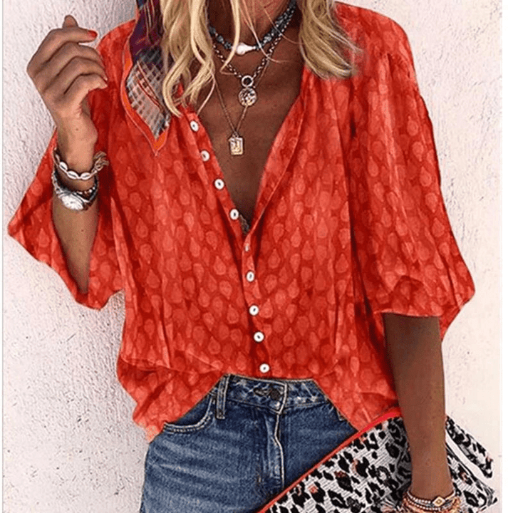 Levoire | Élégante blouse pour femmes Apparence chic et confort pour le printemps/été Orange