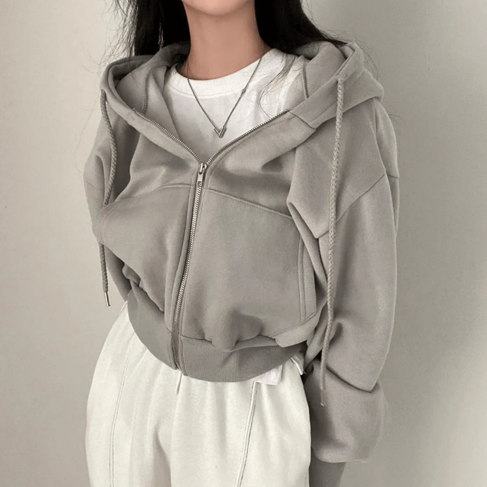 Levoire | Grande taille femme gilet avec fermeture éclair design tendance & confortable Gris