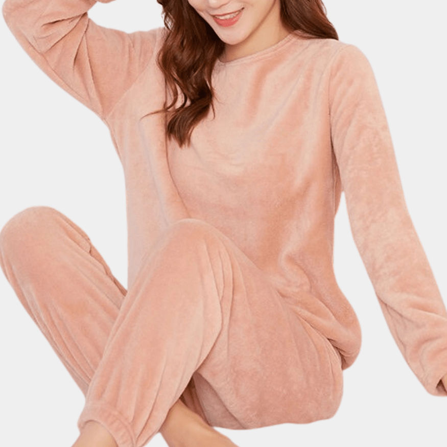 Levoire | Ensemble de pyjama femme doux et chaud Confortable et élégant à la maison Rosa Une taille