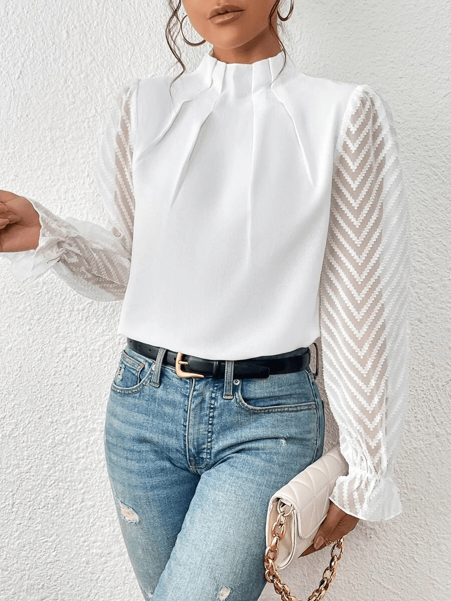 Levoire | Chemisier Confortable Stylé Femme Blanc