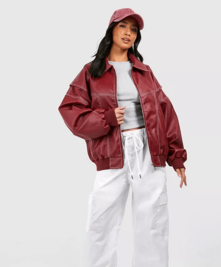 Levoire | Veste Bomber en Cuir Femme Rot