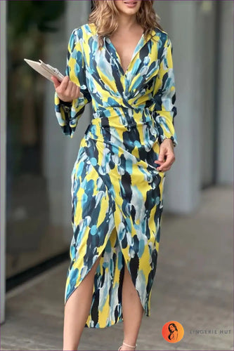 Levoire | Robe portefeuille à imprimé abstrait - Vivante et élégante