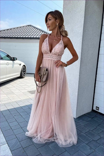 Levoire | Pêche Rose Foncé Maxi Robe - Élégance Intemporelle