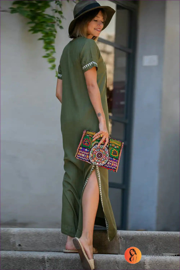 Levoire | Robe Maxime Brodée Bohème - Oliviers Élégant