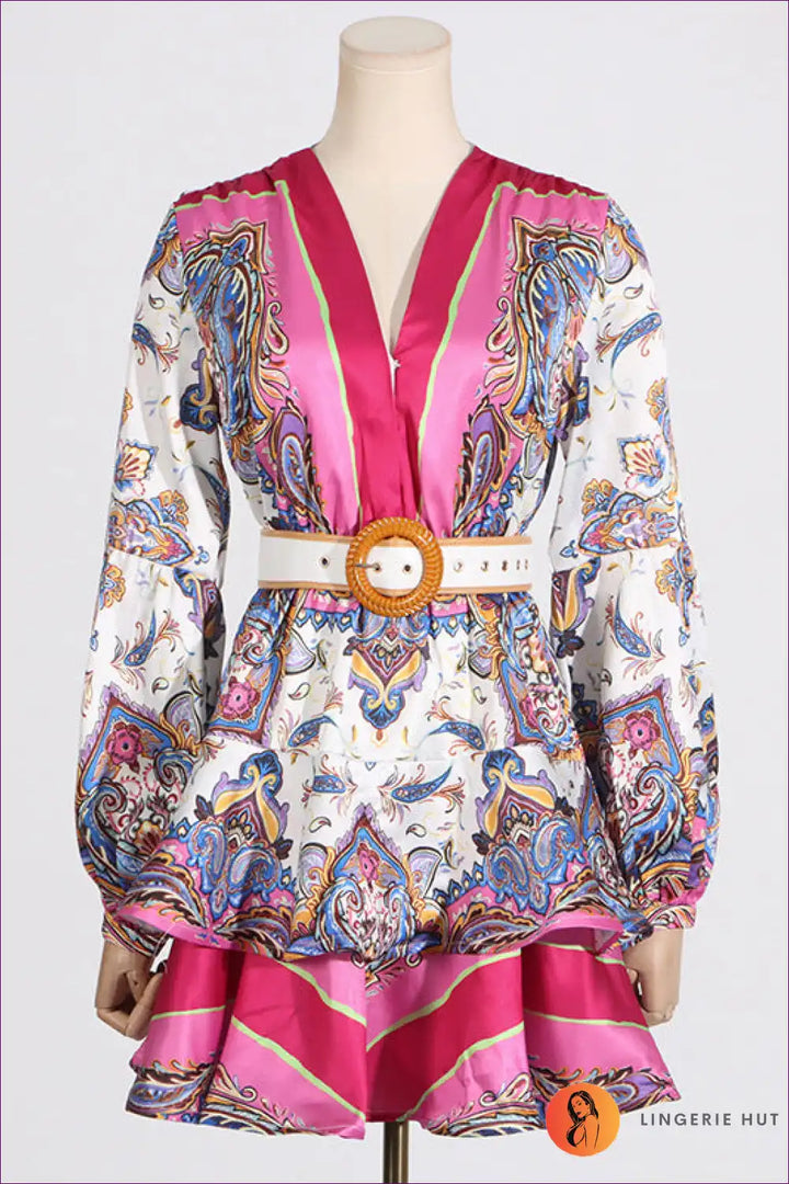 Levoire | Robe volante paisley bohème – Élégance estivale Rot