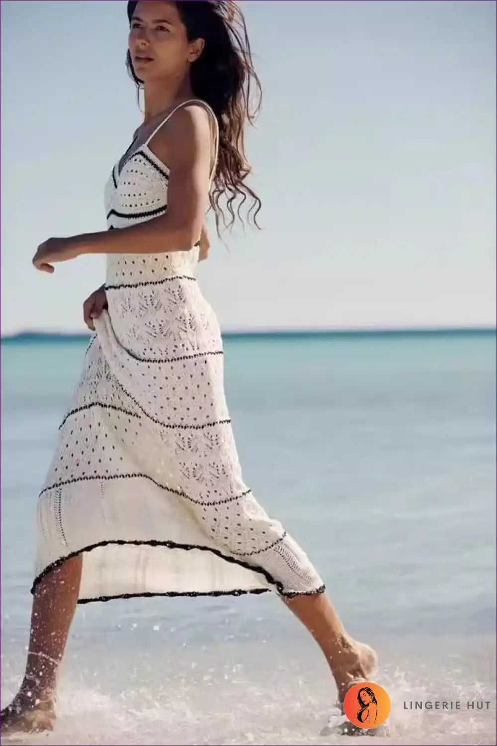 Levoire | Robe Midi Chevron Bohème - Style d'été sans effort