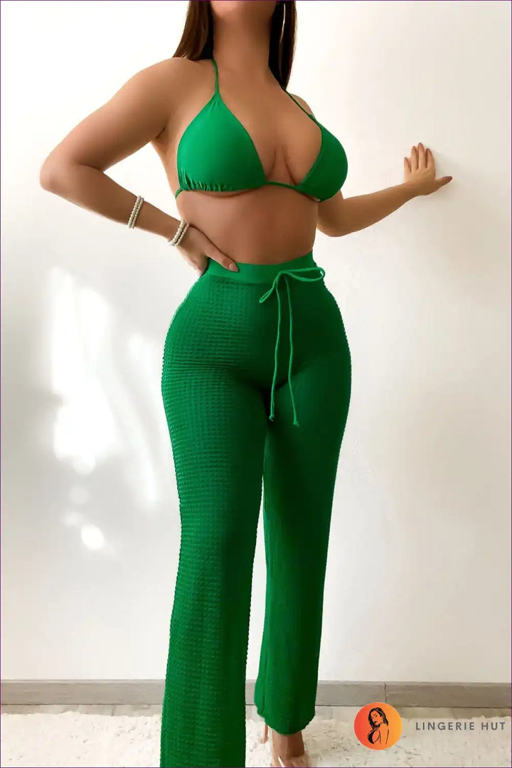 Levoire | Boho Chic Bikini taille haute – L'ultime sentiment d'été Vert
