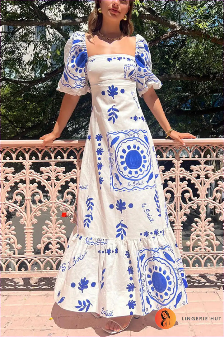 Levoire | Robe maxi Boho Chic – Style ton esprit libre Bleu
