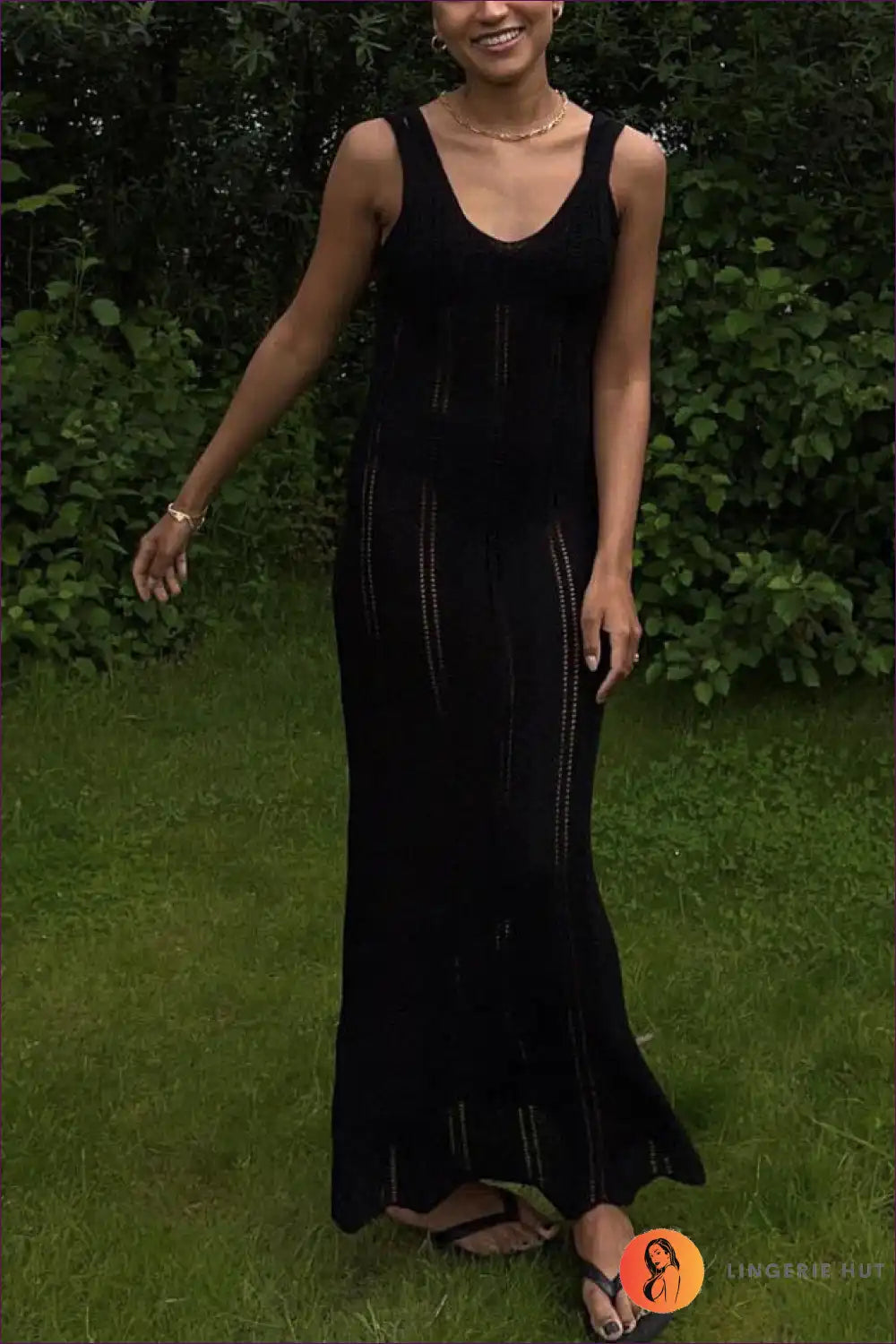 Levoire | Robe Maxi Boho en Coton - Élégance d'Été Sans Effort Noir