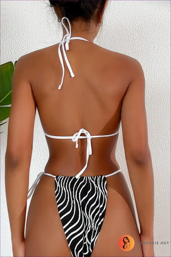 Levoire | Boho Rayé Découpé Bikini – Ambiance d'été