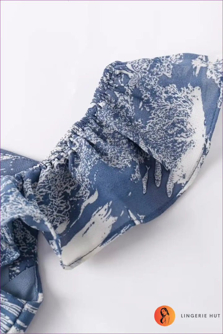 Levoire | Robe mi-longue imprimée bleue élégante