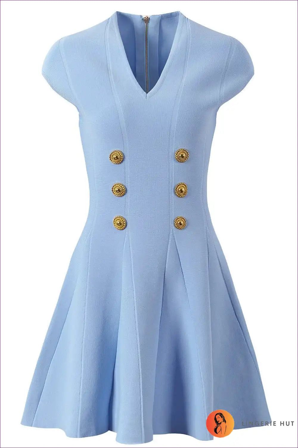 Levoire | Chic Bouton Nappipainike Robe – Élégante Glamour Bleu clair