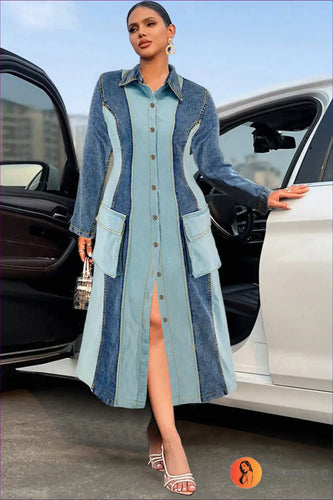 Levoire | Élégante combinaison en denim à panneaux – Le style sans effort rencontre l'élégance moderne