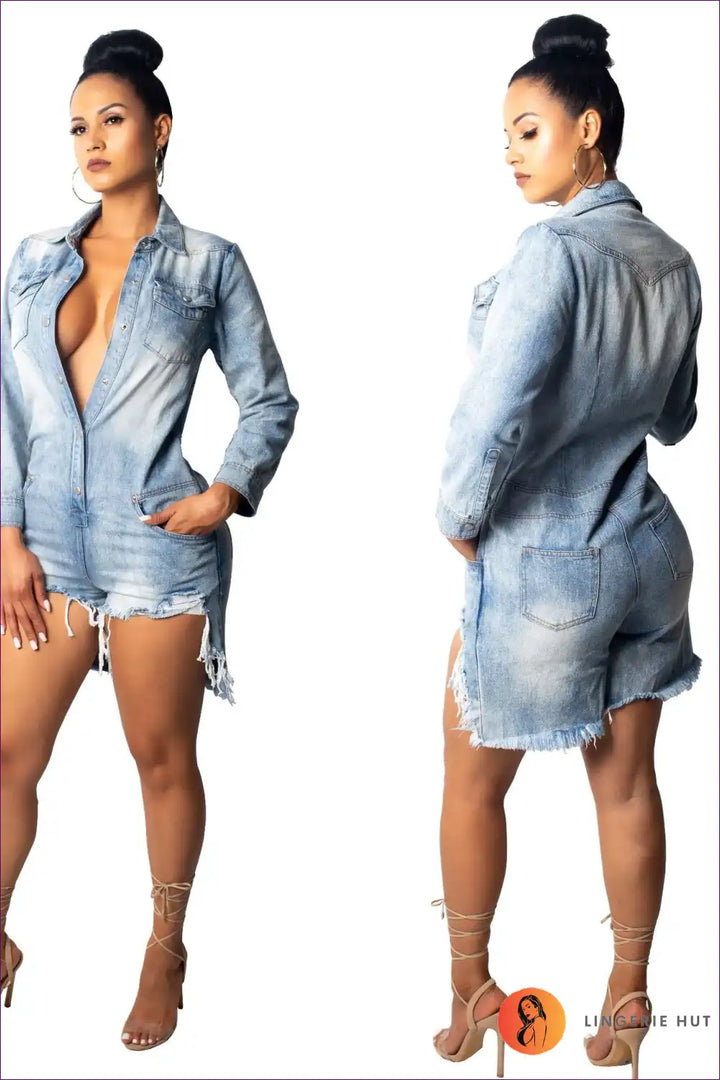 Levoire | Combinaison en denim élégante – cool sans effort Bleu