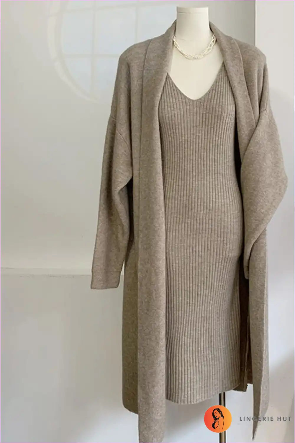 Levoire | Confortable Ensemble en Tricot Vert Menthe - Élégance Sans Effort Une taille Khaki