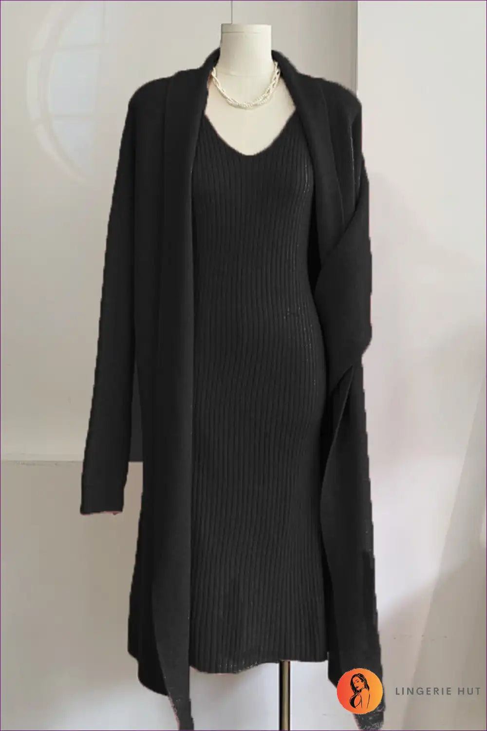 Levoire | Confortable Ensemble en Tricot Vert Menthe - Élégance Sans Effort Une taille Noir