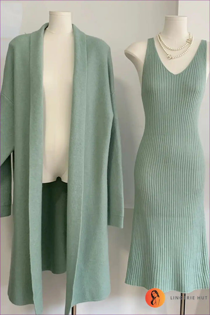 Levoire | Confortable Ensemble en Tricot Vert Menthe - Élégance Sans Effort Une taille Vert