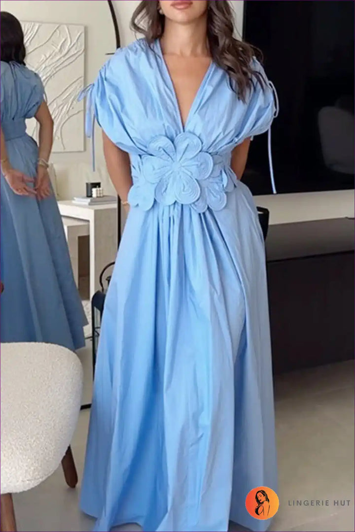Levoire | Robe Maxi Bleue Élégante – Style Exigeant Bleu