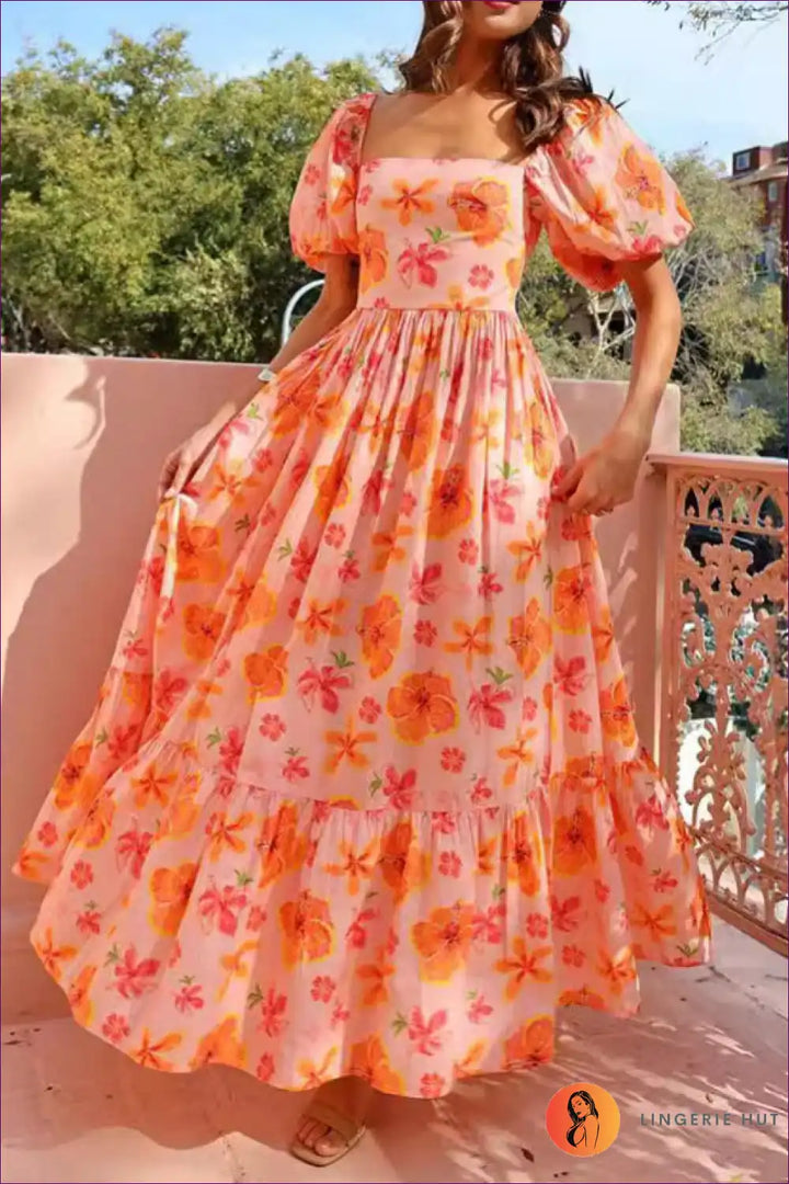 Levoire | Élégante Robe Maxi Fleurie - Romance d'Été