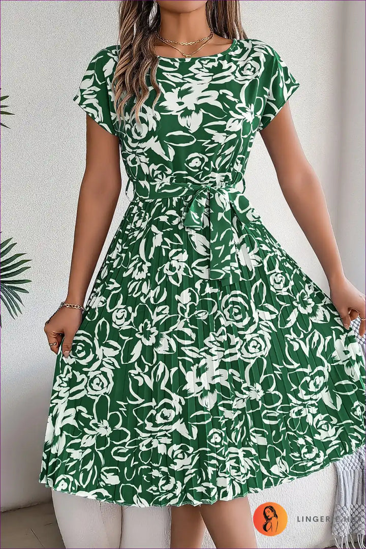 Levoire | Robe en Fonkie à Fleurs Élégante - Notre style d'été Vert