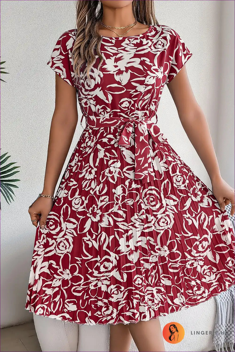 Levoire | Robe en Fonkie à Fleurs Élégante - Notre style d'été Bordeaux