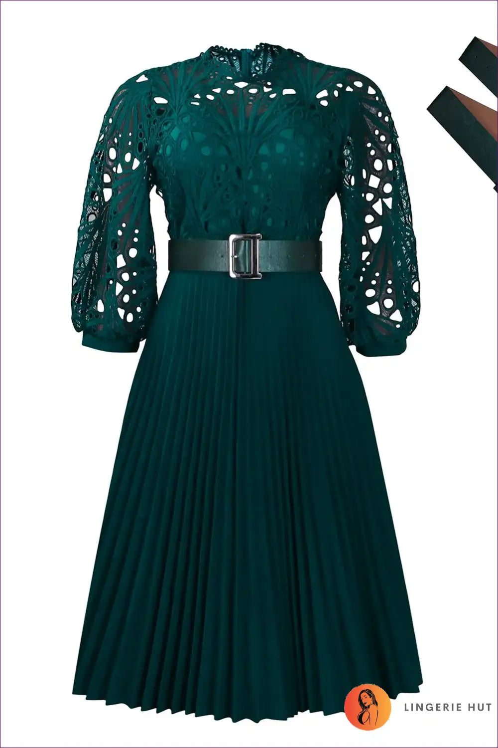 Levoire | Élégante robe mi-longue en satin lilas - Élégante et exigeante Vert