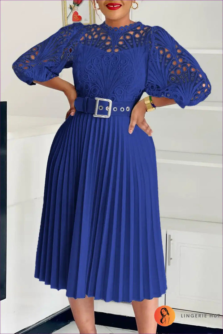 Levoire | Élégante robe mi-longue en satin lilas - Élégante et exigeante