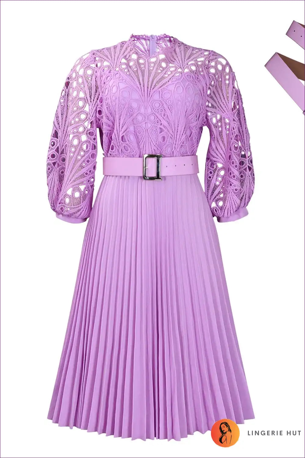 Levoire | Élégante robe mi-longue en satin lilas - Élégante et exigeante Lavande